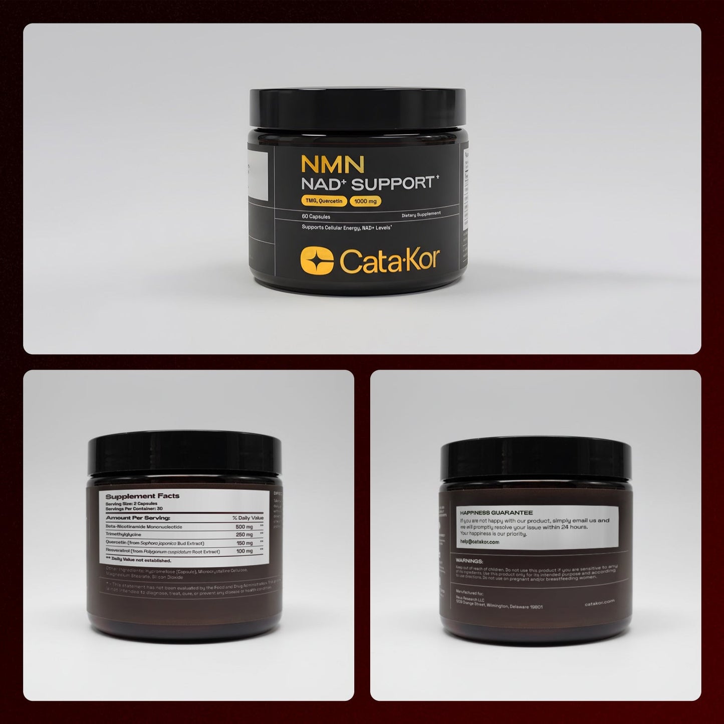 Cata Kor NMN 4-in-1 NAD Supplement 60 Capsules