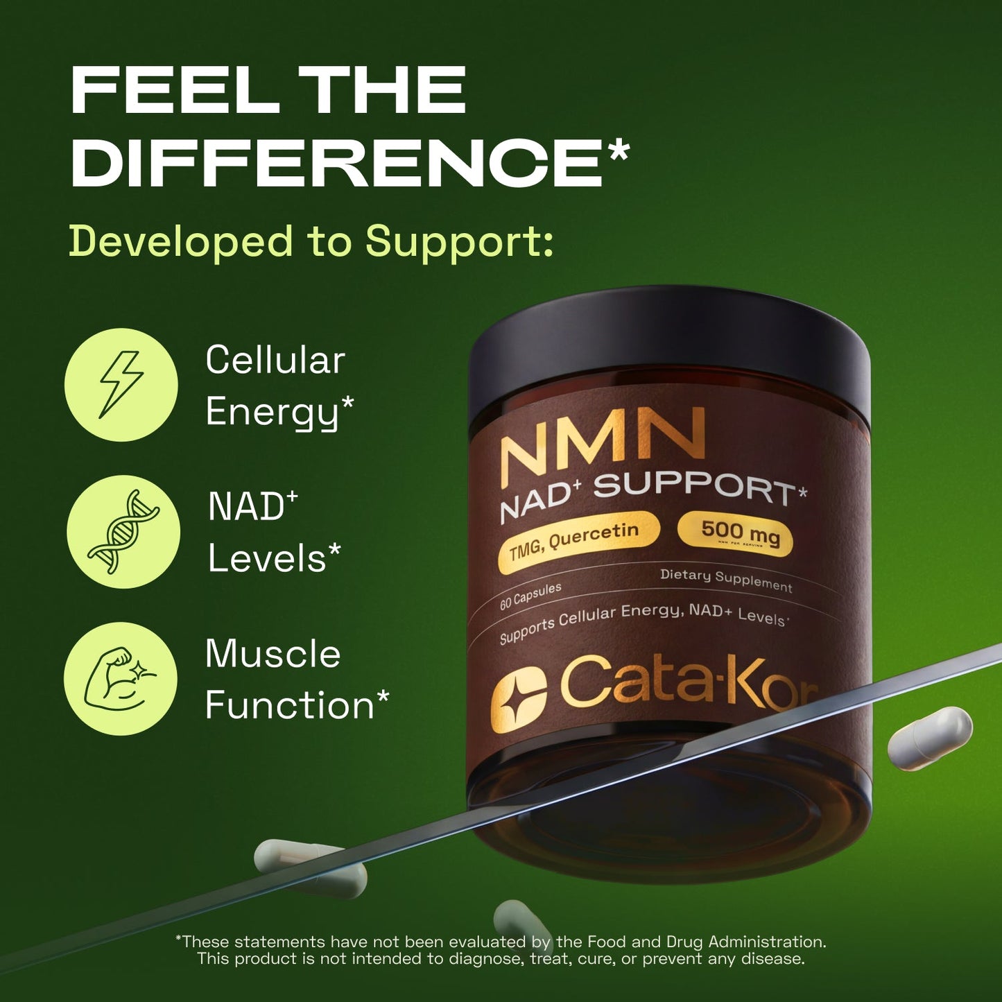 Cata Kor NMN 4-in-1 NAD Supplement 60 Capsules