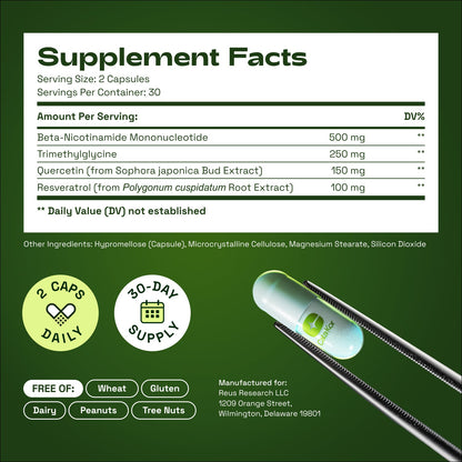 Cata Kor NMN 4-in-1 NAD Supplement 60 Capsules